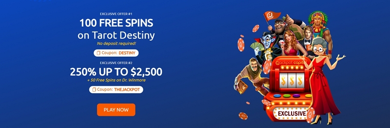 100 No Deposit Free Spins at Jackpot Capital Casino